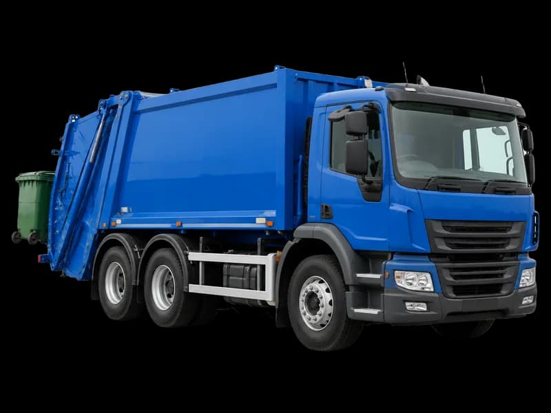 Refuse collection vehicle lifting a wheelie bin