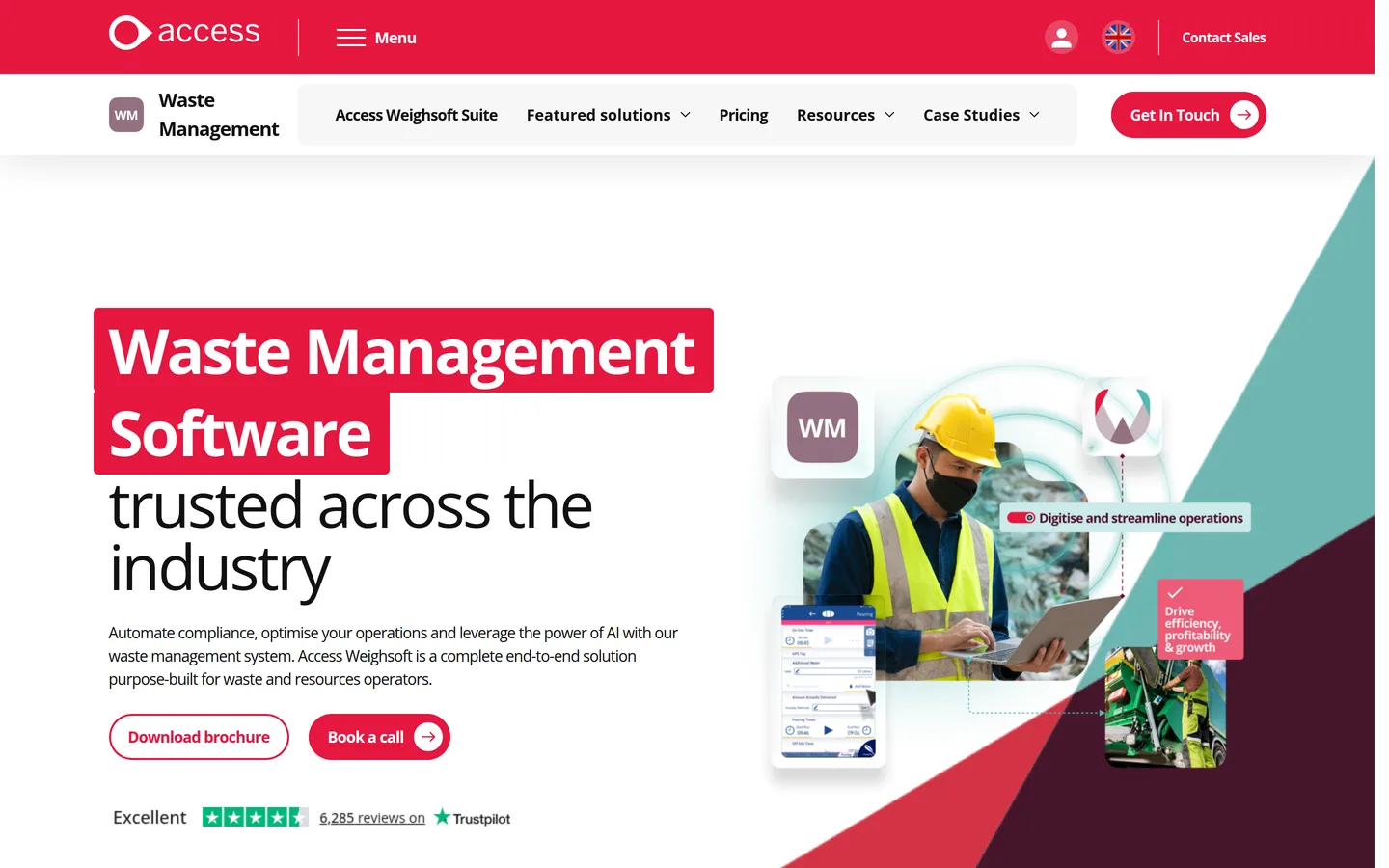 The Access Weighsoft Evo home page