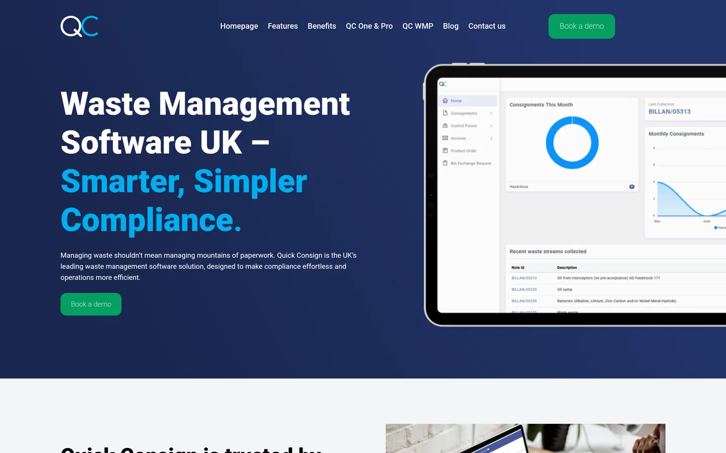 The Quick Consign home page