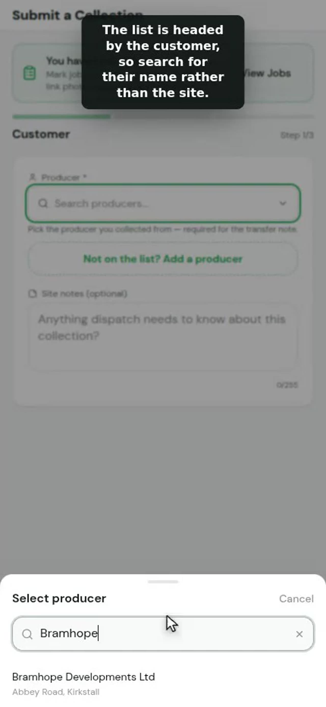A still from the submitting an ad-hoc collection video
