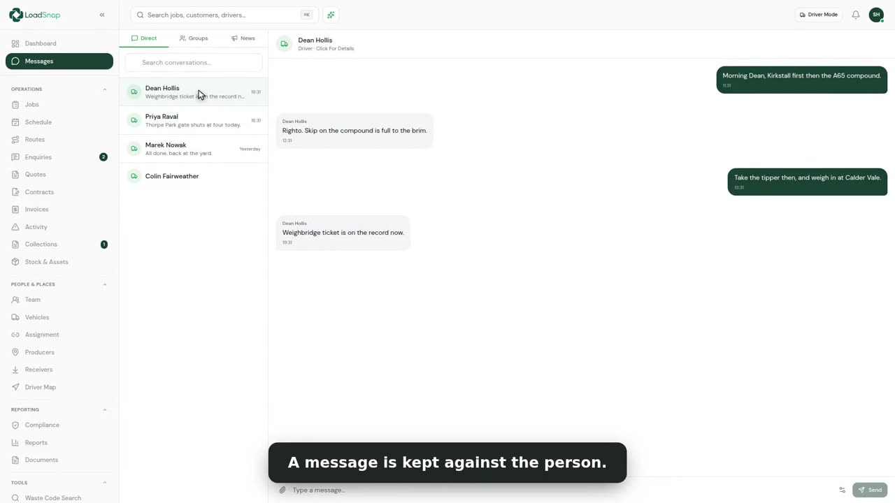 A still from the team chat video